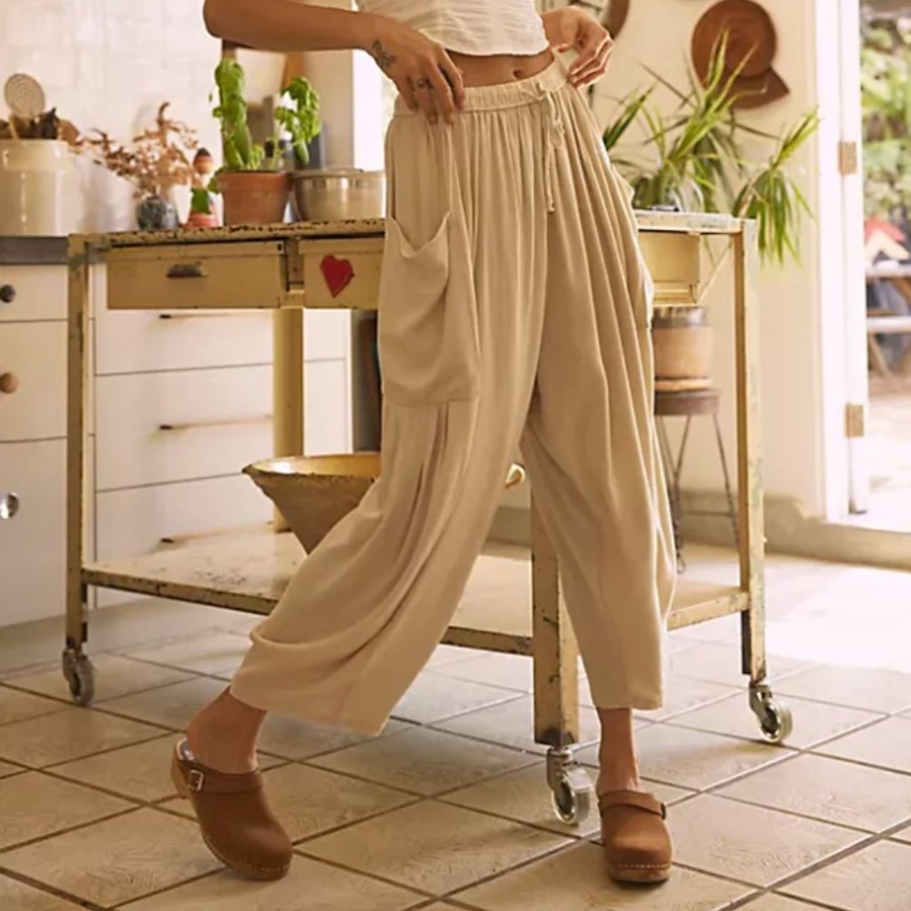 Free People Quinn Pants - stone cold - Cream/Light Tan